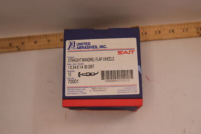 (10-Pk) United Abrasives/Sait 2A Flap Wheel 60 Grit Aluminum Oxide 