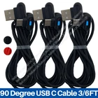 3 Pack Type C To USB A Cable 90 Degree Right Angle Fast Charger Cord For Samsung