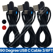 3 Pack Type C To USB A Cable 90 Degree Right Angle Fast Charger Cord For Samsung