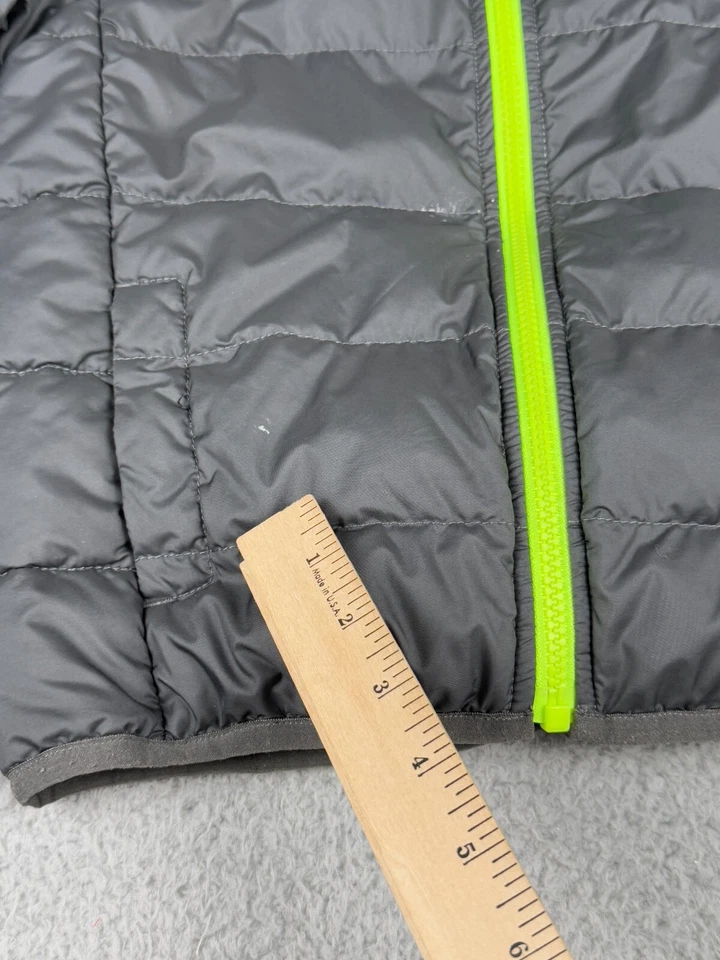 The North Face Puffer Jacket Youth S Gray Green Quilted 550 Down Coat Boys Kids - Image 2 of 4