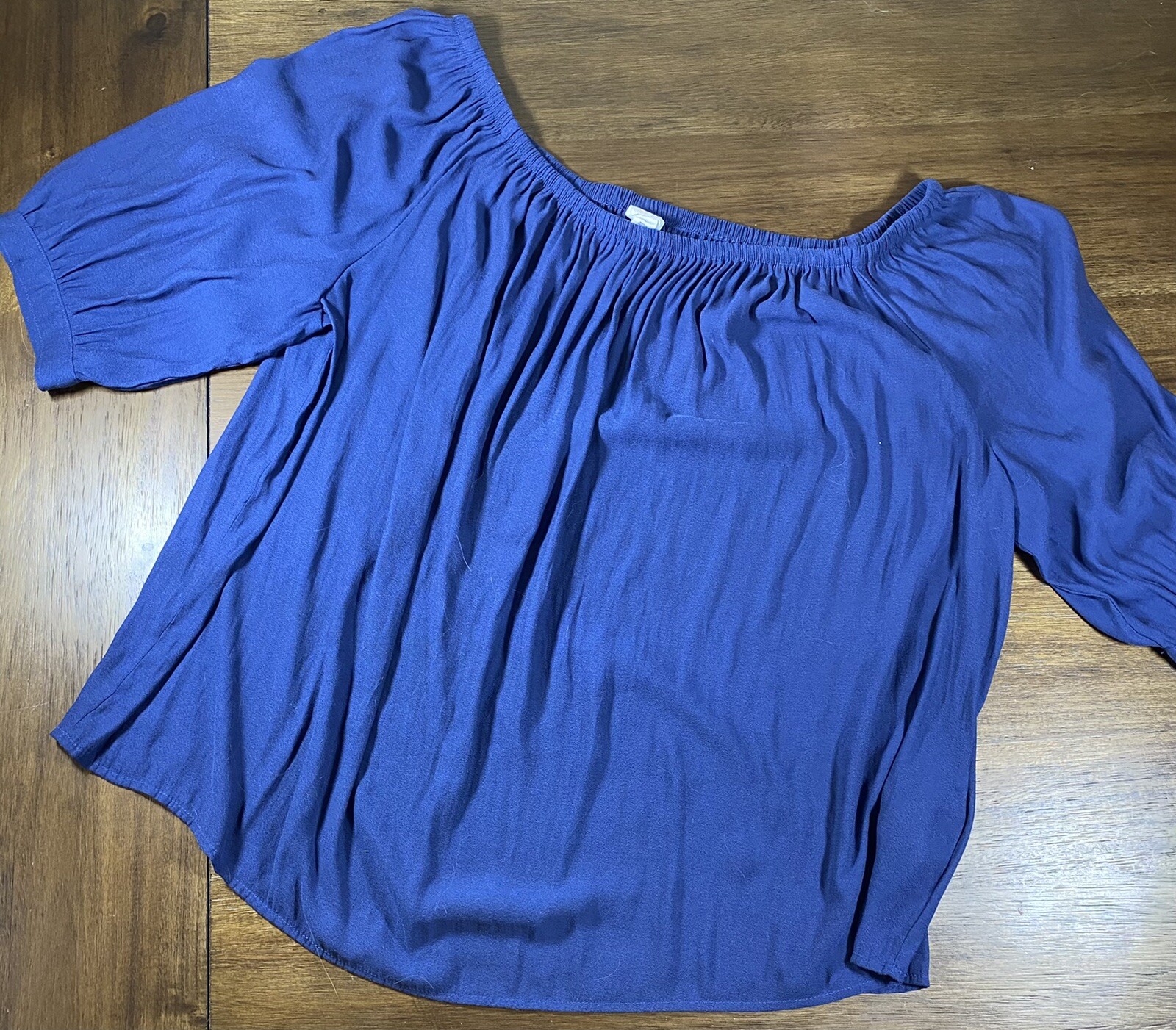 royal blue short sleeve blouse