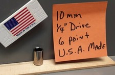 10mm Metric  Socket 1/4 Drive USA 6 Point For the Mechanic Homeowner & Craftsman