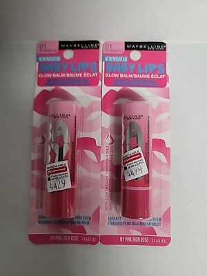 Lot - TWO Maybelline Baby Lips Glow Lip Balm in 01 My Pink pH Color Transforming