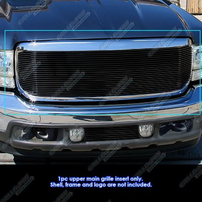 Fits 2000-2004 Ford Excursion Upper Aluminum Black Billet Grille Grill Insert
