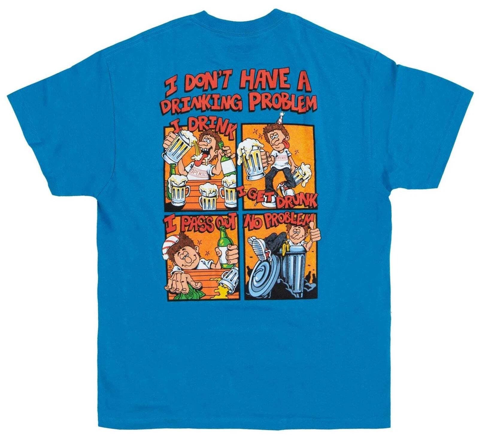 Открытая мужская футболка 925 Проблема с алкоголем бирюзового цвета Унисекс