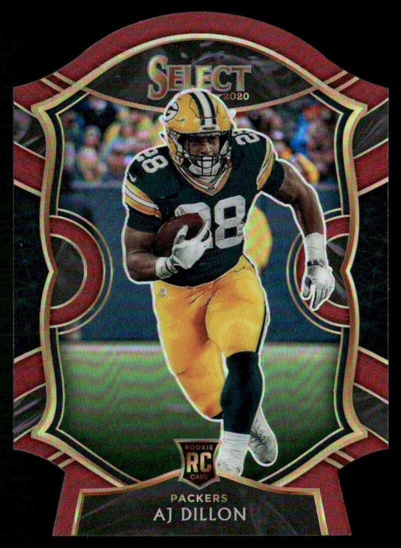 2020 Panini Select Maroon Die-Cut Rookie AJ Dillon #65 GS1