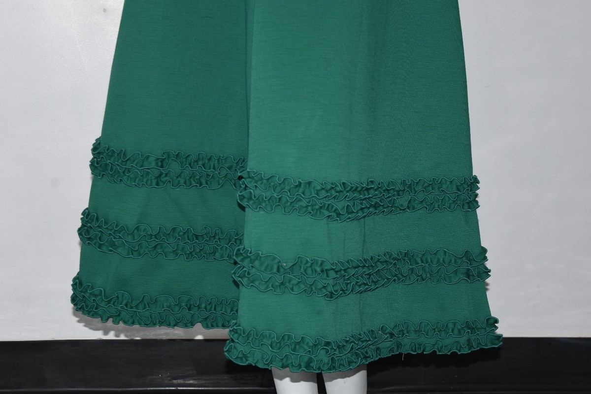 Jupe Oscar De La Renta Miaxi Ponte à Volants - Émeraude Verte - Tailles 0 2 4 - Neuf Avec étiquettes