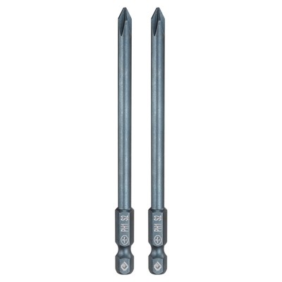 2pcs PH1 Phillips Screwdriver Bit 1/4'' Shank 4'' Long 0.2'' Rod Magnetic S2 Steel