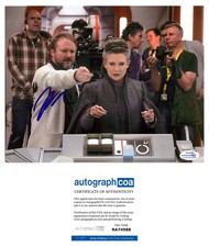 Rian Johnson Signed Star Wars Last Jedi 8x10 Photo w/ Carrie Fisher PROOF ACOA