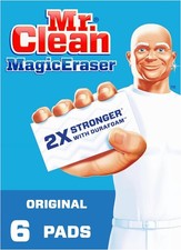 Mr. Clean Magic Eraser Original Cleaning Pads with Durafoam, White, 6 Count