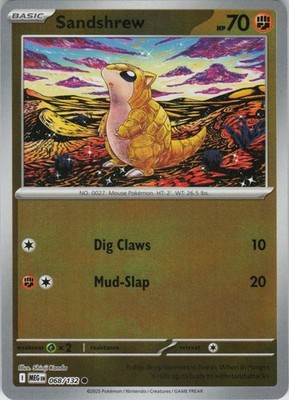 Pokemon - Sandshrew - 068/132  - Reverse Holo - Mega Evolution - NM/M