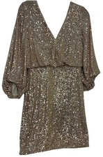 Eliza J Sequin Balloon Sleeve Blouson Dress Size 8 Formal Party Holiday New Year
