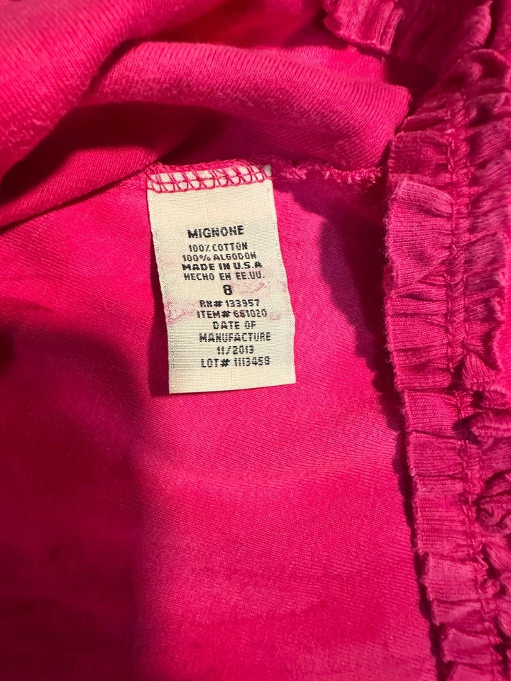 Vestido Mignone Niña Color Fucsia Talla 8 Verano Primavera Flores Algodón Foto 4 de 4