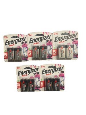 Lot of 5 Energizer Max 9V Batteries (2/Pack) 10 Total NEW Sealed Exp 12/2029
