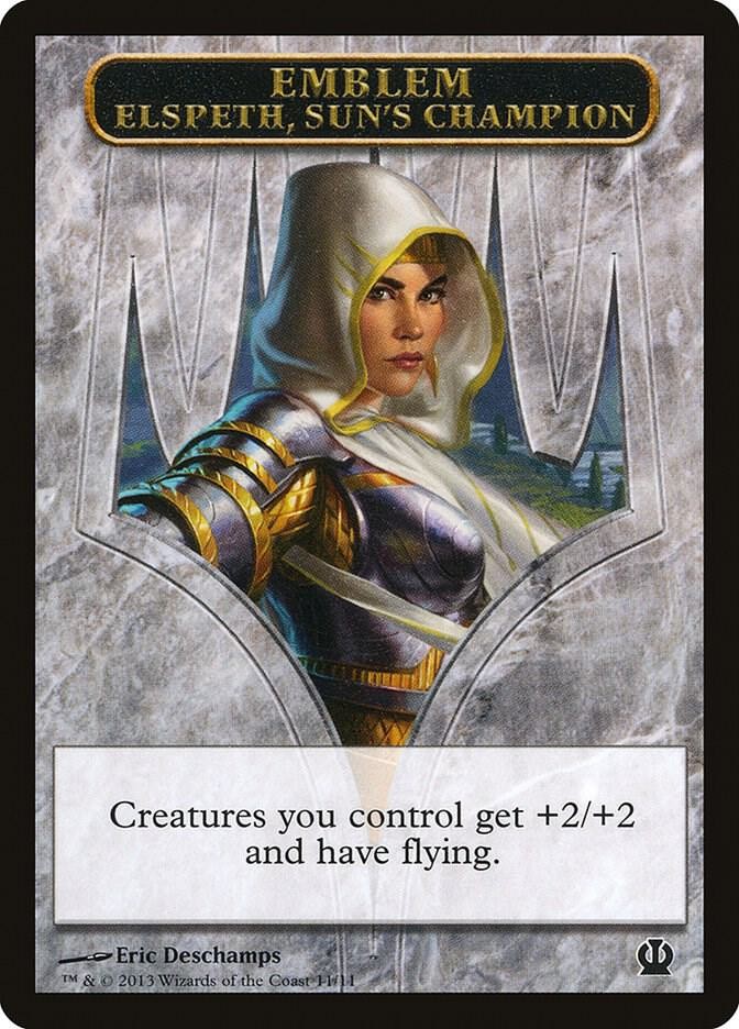 Emblem - Elspeth, Sun's Champion 11 Magic: The Gathering Theros Token NM