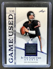 2025 Leaf In the Game Used Jim McMahon Memorabilia Jersey Blue Holo #/45