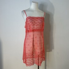 Y2K Eyelet Babydoll Mini Slip Dress Fairy Coquette Soft Girl 38-40 Inch Bust