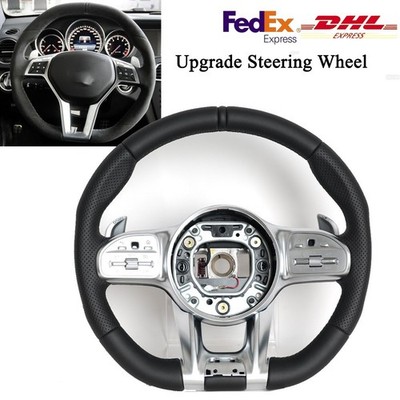 Full Leather Steering Wheel Upgrade For Mercedes-Benz AMG CLA W204 A45 C63 CLS