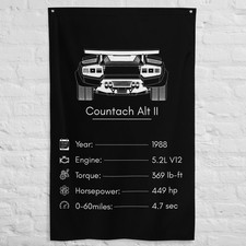Countach Alt II 1988 Car Silhouette Flag 3x5 ft Garage Banner Wall Decor