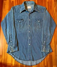 70s Wrangler Denim Western Shirt Vintage 16 - USA Made