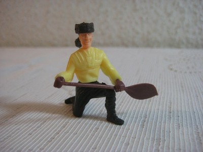 Original Steckfigur Trapper mit Paddel 1978 aus Sammlung
