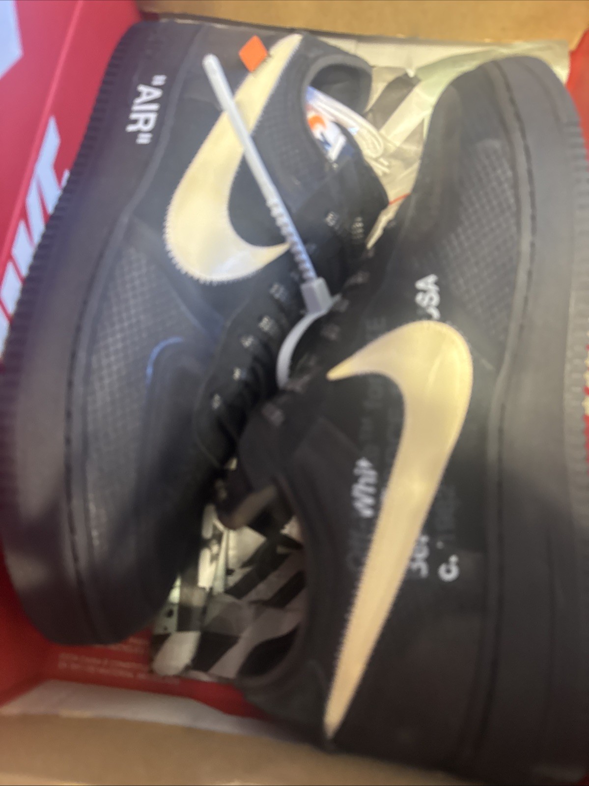 OFF WHITE X NIKE Nike Air Force 1 Low x OFF WHITE nere 2018 taglia 13 AO4606 001 nuove di zecca