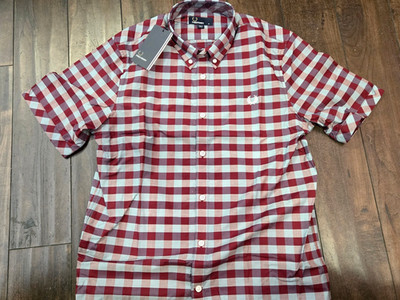 Fred Perry Men's Bold Gingham S/S BD Shirt 100% Cotton #M2503 D60