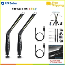 Rechargeable LED Work Light 750 Lumens Foldable Magnetic 360° Rotate 2 Pack