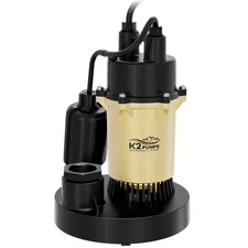 K2 Pumps Sump Pump 1/2 Hp Cast Aluminum With Direct-In Tethered Switch
