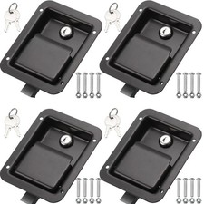 Black Truck Tool Box Lock Replacement kit, Stainless Steel Paddle Latch for T...