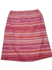 NWT TALBOTS 6 Lightweight Cotton Slightly A-Line Skirt Pink Stripe Lined E8.2