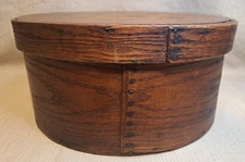 ANTIQUE BENTWOOD PANTRY BOX - QUARTER SAWN WHITE OAK- APPALACHIAN FOLK ART 1880S