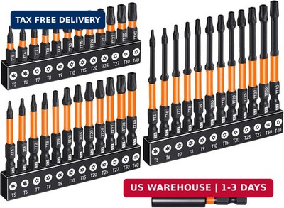 Security Torx Bit Set, Torx Bit Set 36-Piece T5-T40 with 1/2/3'' Tamper Proof Bit