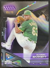 2026 Topps Chrome Black Mason Barnett Purple Wave Refractor /75 RC Athletics
