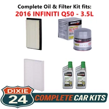 2016 INFINITI Q50 3.5L Complete Cabin, Air & Oil Filter Kit (5W-30)