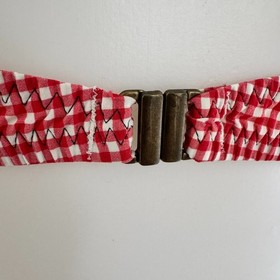 AGENT PROVOCATEUR Red Gingham CALAMITY Cowgirl Swim Bikini Bra Top Shorts 36C L