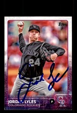 Signed Baseball Card Auto Jordan Lyles 2015 Topps #72 Colorado Rockies