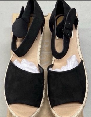 Bella Marie Women s Black Suede Espadrille Ankle Strap Buckle Sandals 8.5