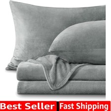 Fleece Sheets Queen Size Bed Set, Super Soft and Warm Fuzzy Plush Queen Sheet...