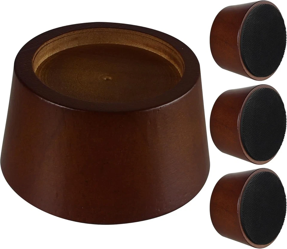 Elevadores para muebles de madera maciza - Paquete de 4 para comodidad ergonómica y limpieza Foto 3 de 4