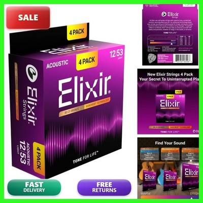Elixir Strings, Acoustic Guitar Strings, 80/20 Bronze with NANOWEB Technology, L