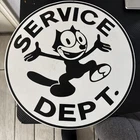 VINTAGE CHEVROLET PORCELAIN SIGN 16" FELIX THE CAT Service Dept.