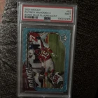 2021 Panini Mosaic Patrick Mahomes II Bang! Blue Fluorescent /15 PSA 9