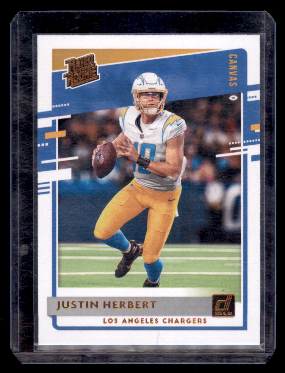 2020 Donruss #303 Justin Herbert Rated Rookies Canvas