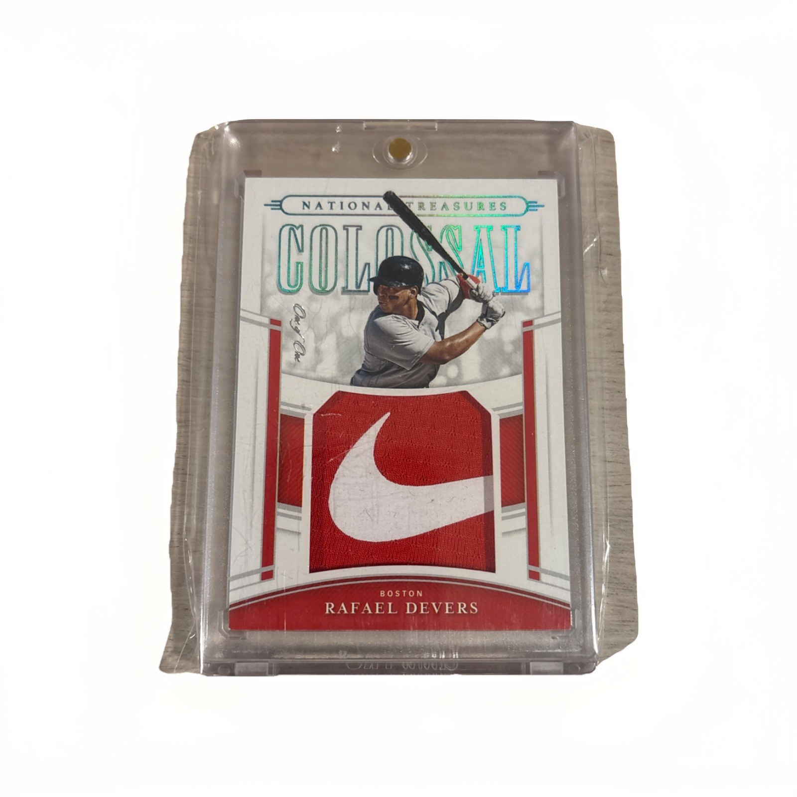 2020 Panini National Treasures Rafael Devers 1/1 Nike Swoosh Patch Rookie Card Rare