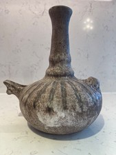 McCarty Pottery Mississippi Wine Carafe with Nutmeg Glaze - River-mark