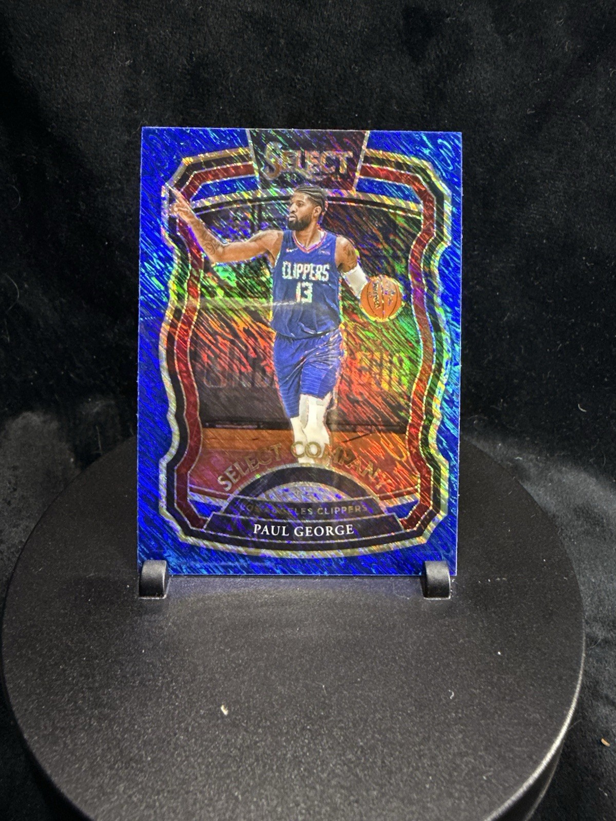 Paul George 2021 Panini Select Select Company Insert Blue Shimmer Parallel #23