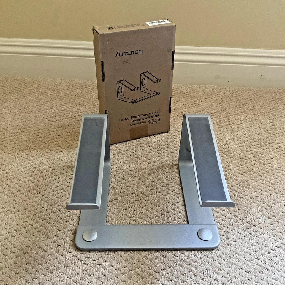 NEW LORYERGO Aluminum Laptop Stand Riser for Desk Ergonomic Fixed Height 17" - Image 4 of 4