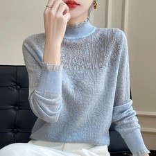 Semi-turtleneck bottoming sweater top