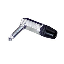 Rean/Neutrik 1/4" TS Inline Connector - Right Angle, Silver - NYS207